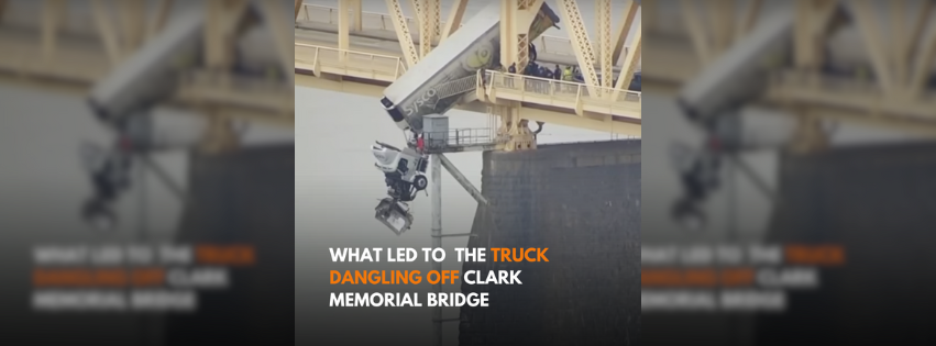 Dash cam shows what led to semi dangling off Clark Memorial Bridge in Louisville