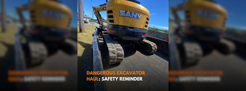 Commercial vehicle driver cited for dangerous excavator haul